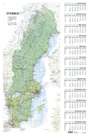 Väggblad Väggblad med Sverigekarta Årsöversikt och Sverigekarta.