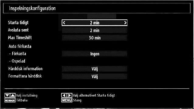 Tidräknare För att se timermeny, tryck på knappen MENU och välj Inställningsikonen genom att använda knapparna eller.tryck på OK-knappen för att visa Kanallistemenyn.