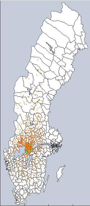Var femte svensk kan pricka in Degerfors på kartan Kartan visar Sverige med indelning i kommuner. Var tror du att Degerfors ligger på kartan?
