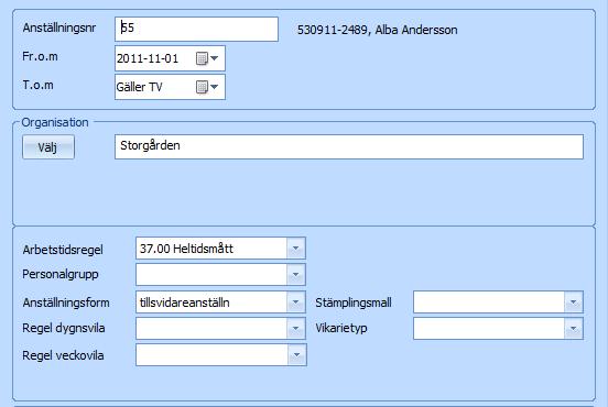 För att få tillgång till funktionen sätts behörighet på Modul 2, Person och funktion nr 47, Utökad