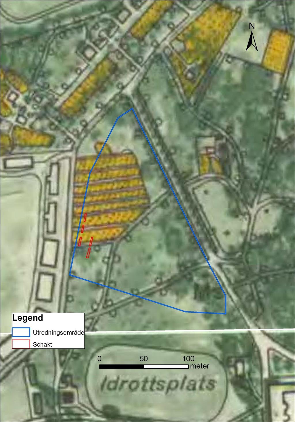 Grenadjärsparken och Ryttargårdskyrkan 11 Figur 5.. Utdrag ur Ekonomiska kartan från 1948, blad 8F5h.