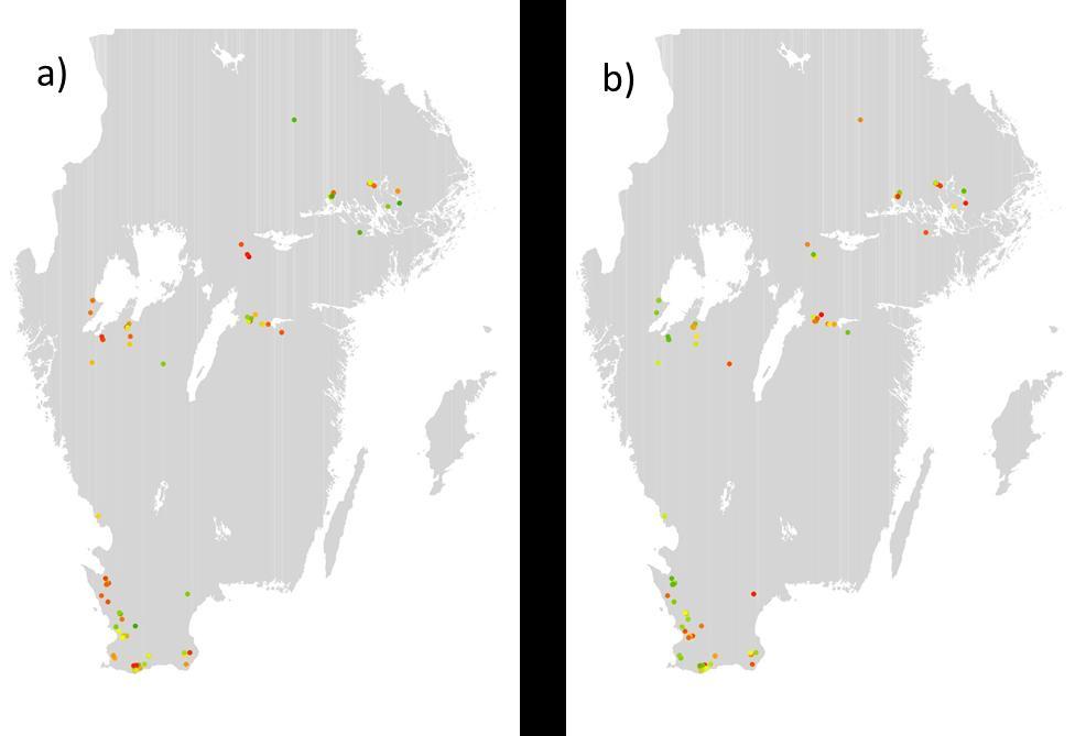 När man ritar in ekonomiskt optimal kvävegiva och kväveskörd i nollrutor (försöksrutor utan kvävegödsling) ser man att det är en mycket stor variation i båda variablerna (figur 8), utan något