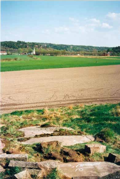 Orientering: 14 m NV om åkerkant och 20 m V om åkerhörn.