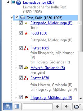 Kartfunktionen i Disgen 2018, Studiehandledning Del 1 61 I sidopanelen hittar du informationen om Kalle Test.