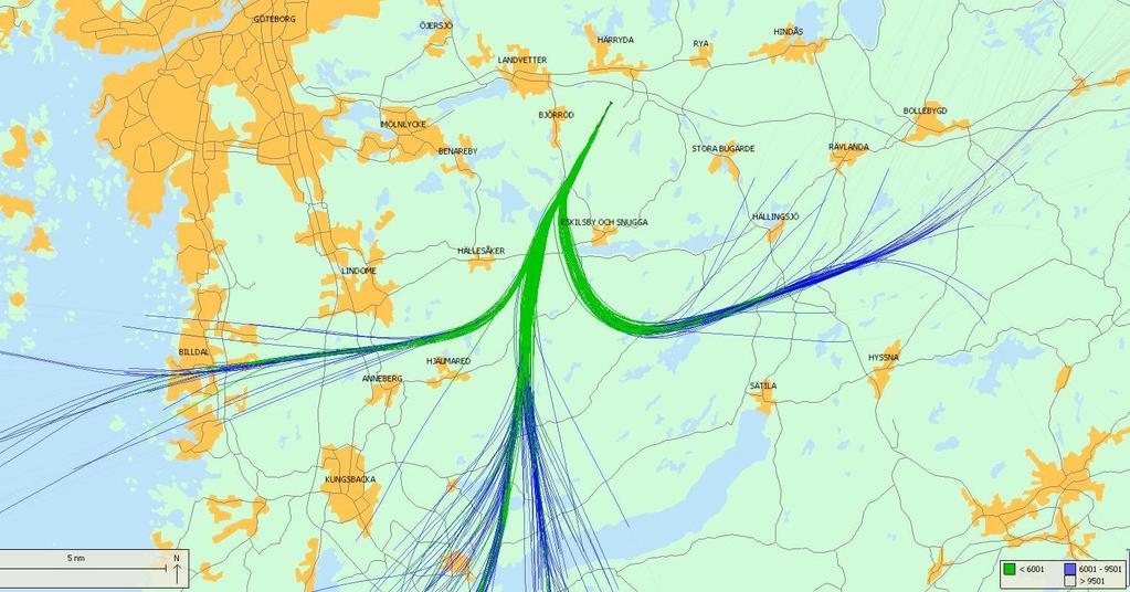 MD80 Effekt flygning utanför korridoren