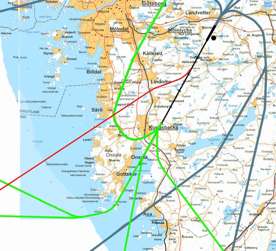 RNP AR Göteborg Landvetter Airport (kurvade inflygningar) RNP AR