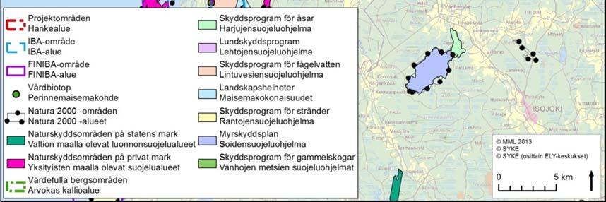 F1080085 SCI 9 km nordväst Närpes skärgård FI0800135 SCI / SPA 10 km nordväst Lutakkoneva FI0800014 SCI 13 km nordost
