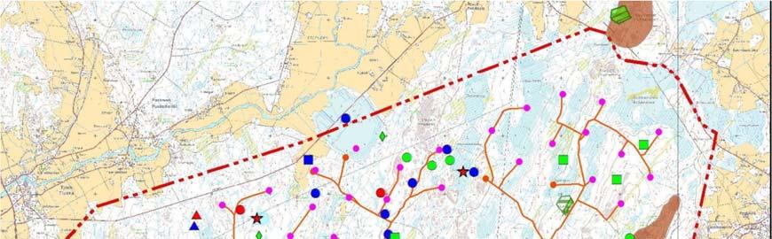 OX2 Wind Finland Oy 26.8.2014 117 (148) Tjäderobservationerna fokuserades till bergsområdet i den södra delen av Lidåsen och till området vid Sågkvarnträsket.