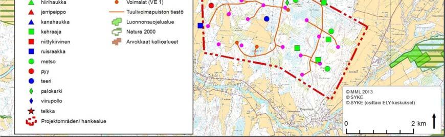 På utredningsområdet har under årens lopp gjorts några observationer av lavskrika på området mellan Bötombergen och Tjöck. Från den södra sidan Bötombergen finns inga observationer (Lillandt, B-G.