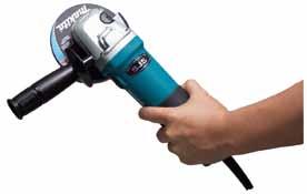 125mm Varvtal 1100rpm Vikt 1,8kg Anslutningssladd 2,5m Artikelnr: 9205030 Makita 9565H Vinkelslip Kompakt vinkelslip 1100W.