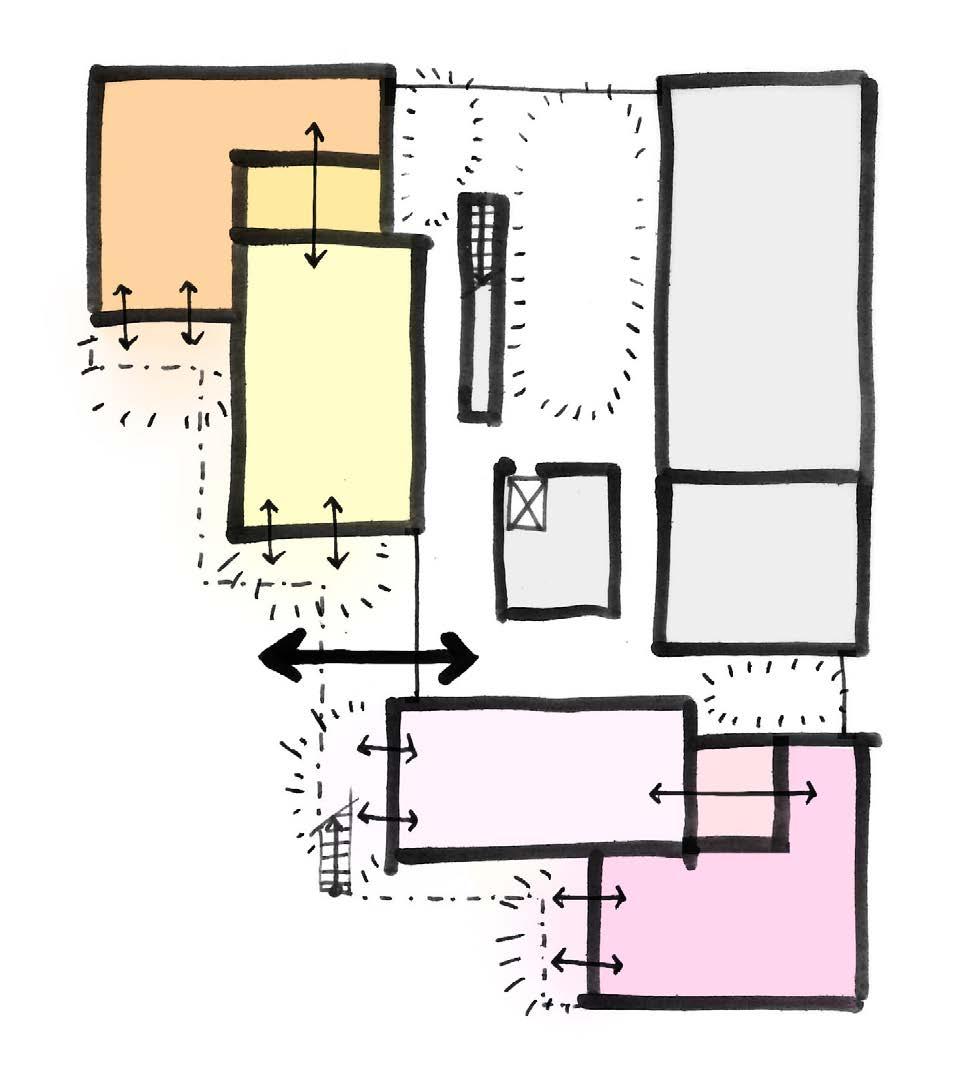 ALT 1 - ORGANISATION - Entré centralt i byggnaden - Avdelningar