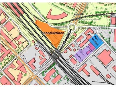 Stadsbild och stadsutveckling Planområdet ligger i kanten av stadsutvecklingsområdet runt Resecentrum och blir väl synligt för tågresenärerna.