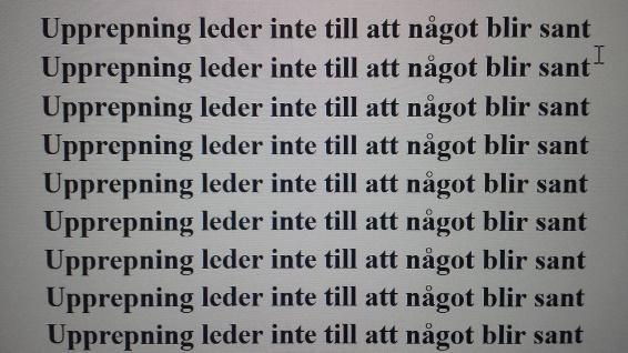 Upprepande beskrivning av arbetsinsatsen i projektet Skriv inte enbart ett ord i fritextfältet,