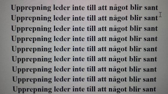 Upprepande beskrivning av arbetsinsatsen i projektet Skriv inte enbart ett ord i fritextfältet,