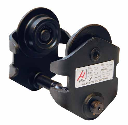 Blockvagnar Trolley BLOCKVAGN/TROLLEY - 24 Model 24123A WLL (kg) 500 Min curve radius (m) 0,3 Weight (kg) 5,0 A min-max () 50-160 B () 132 C () 50 D Ø () 70 E () 19 F () 34 G Ø () 25 H () 20 OPTIONS