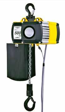 Elektrisk telfer / Electric Chain Hoist Eltelfer/Electrical Chain Hoist YA 250, 500, 1000, 2000 kg Robust och kompakt konstruktion 2 lyfthastigheter Slirkoppling vid överbelastning Gränslägesbrytare