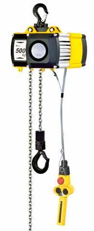 3-fas 380-400 V, 50Hz Robust and compact construction Slip clutch to prevent overload 2 speed lifting Integrated limit switch Hardened gearbox with a helical gearing for particularly smooth running