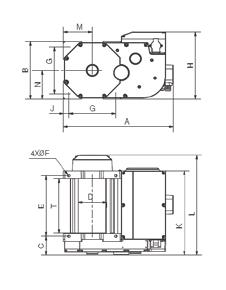 Welded steel drum Aluminium casing Pendant control with emergency stop ( 3 meter cable) Motor tables Models Motor kw A TR Boxter 250-500 Standard Long Limit switch with/out L H A