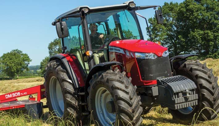 FRÅN MASSEY FERGUSON AdBlue -tank* Adblue -tanken kan enkelt fyllas på när du fyller på bränsle. Ny AGCO Power-motor Trecylindriga 3,3-liters motorer genererar effekt från 75 till 95 hk.