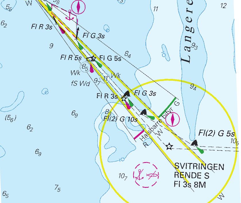 13 Nr 369 Kattegatt / Kattegat 7380 Sjökort/Chart: 92 Danmark. Kattegatt. Ålborg Bugt. Svitringen Rende. Förändringar av utmärkning.
