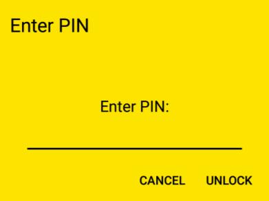 Figur 191: AirKey-app ange pinkoder Pinkoden sparas tillfälligt tills man stänger appen, flyttar den till bakgrunden eller aktiverar skärmlåset.