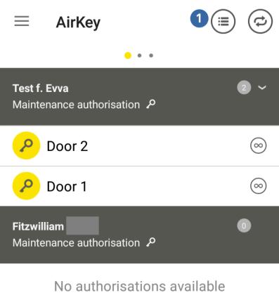 Tillvägagångssättet för att ta bort AirKey-enheter och medier (utom telefoner) är identiskt. Det går inte att ta bort NFC-enheter från AirKey-systemet med hjälp av iphones.