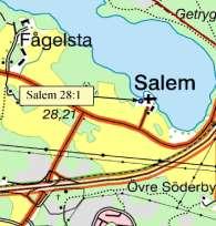 Karta 5, de diagonala strecken markerar fastighetens 7. Salem 28:1 Direktförsäljning till Stockholm vatten pågår och beräknas vara klart under våren 2008.