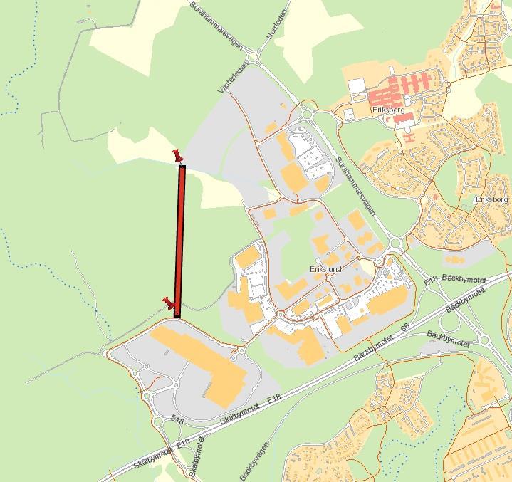 Detaljplan för Kftsgatan, Erikslund, Västerås, dp 1829 PLANBESKRIVNING SAMMANFATTNING Planmrådet är beläget i västra delen av Västerås, i utkanten av bebyggda delar av handelsmrådet Erikslund.