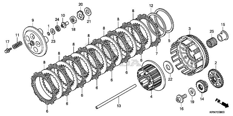 E-8 KOPPLING 1 13115-147-000 CLIP, KOLVSTIFT, 10MM 001 0 0 2 13415-KRN-A40 VÄXEL, UTJÄMNARDRIV (32T) 001 0 0 3 22100-KRN-A80 YTTRE KOMP.