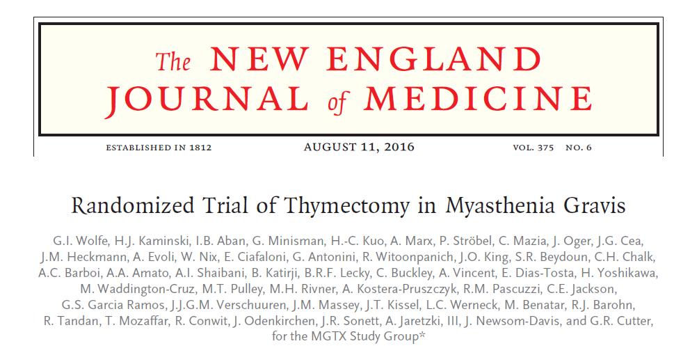 Tymektomi QMG score ca 10 = måttliga symptom