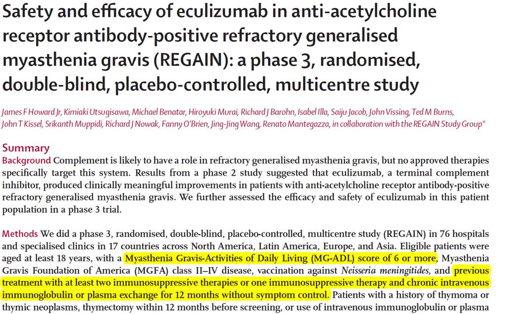Eculizumab (Soliris ): humaniserad monoklonal AK mot C5 förhindrar terminala komplement-kaskaden.
