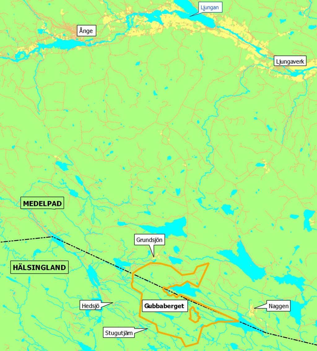 Inledning Inför planerna på en vindpark i området Gubbaberget i Borgsjö och socknar i Ånge respektive s kommun, i Västernorrlands och Gävleborgs län, har Pöyry SwedPower AB låtit genomföra en
