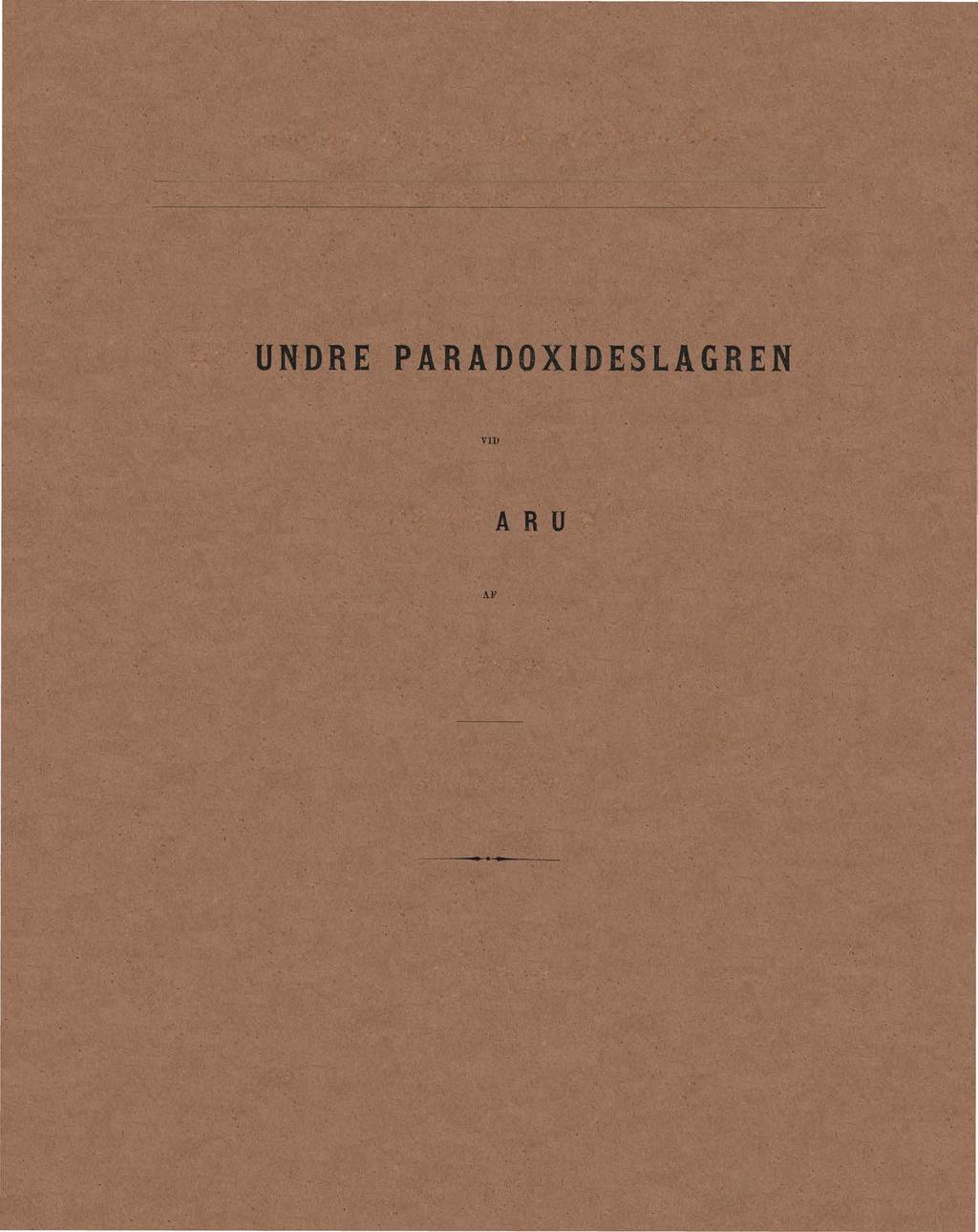 SVERIGEs GEOLOGISKA UNDERSÖKNING SER c Afhandlingar och uppsatser N:o 54,D E UNDRE PAR