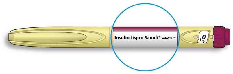 Ta ut en ny injektionspenna från kylen minst 1 timme före injektion. Kallt insulin är mer smärtsamt att injicera. A Kontrollera namn och utgångsdatum på injektionspennans etikett.