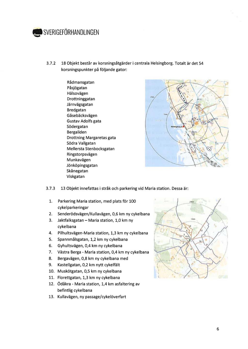 @I SVERIGEFÖRHANDLINGEN 3. 7.2 18 Objekt består av korsningsåtgärder i centrala Helsingborg.