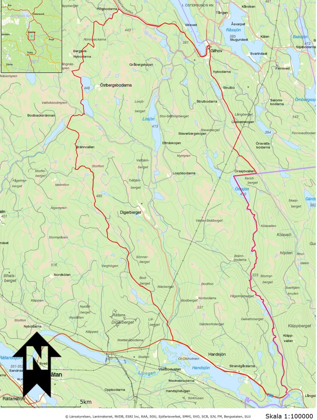 8 (8) Naturvårdsenheten 2018-04-06 218-2544-2018 Tåssåsens sameby Bilaga 2, karta över jaktområde Postadress Besöksadress Telefon