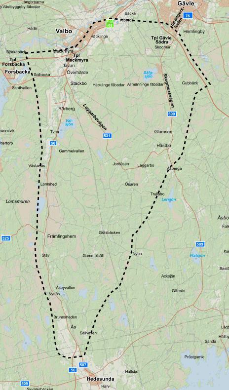 Förutsättningar Projektet täcker in ett utredningsområde som omfattar en betydande del av Gävle kommun.