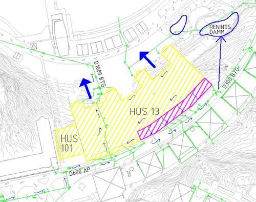 8 (15) Befintligt dagvattennät är dimensionerat för 5års-regn. Översvämningsrisken för planområdet bedöms som liten.