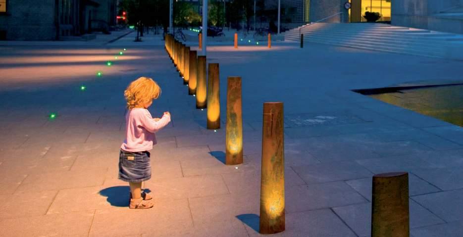 Belysning Referensbild rumsskapande ljus. Ger möjlighet att framhäva mindre zoner på större plats. Frederiksberg, Danmark.