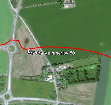 RÄA-nr Västra Vemmerlöv 50 Boplatsen inom undersökningsområdet är undersökt och