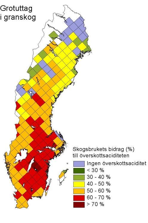 a. Stamvedsuttag i granskog b. Stamveds- och grotuttag i granskog c. Stamveds-, GROT- och stubbuttag i granskog Figur 7.