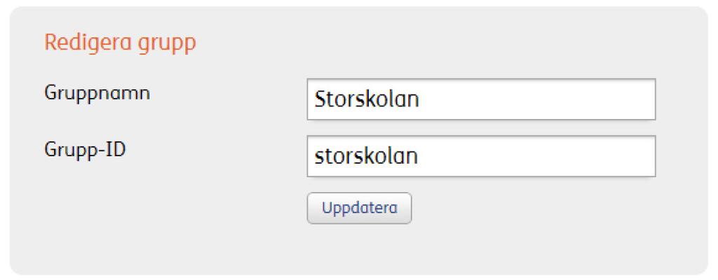 Gruppens inställningar Klicka på Inställningar uppe till höger i Widgit Online.