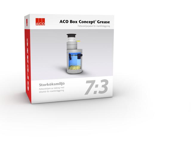 7:3 Fettavskiljarpaket ACO Box Concept Grease Storköksmiljö för markförläggning Fettavskiljare LIPUMAX C 7/700 Nominell storlek: NS7 Slamfång: 700 liter Anslutning: 160 mm Belastningsklass: D400