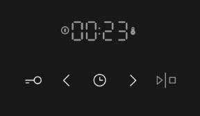 Timerfunktionsdisplay VÄLJA EXTRA FUNKTIONER/EXTRAS Ställa in tillagningstiden I detta läge kan du definiera tidslängden för ugnsanvändningen (tillagningstid). Ställ in önskad tillagningstid.