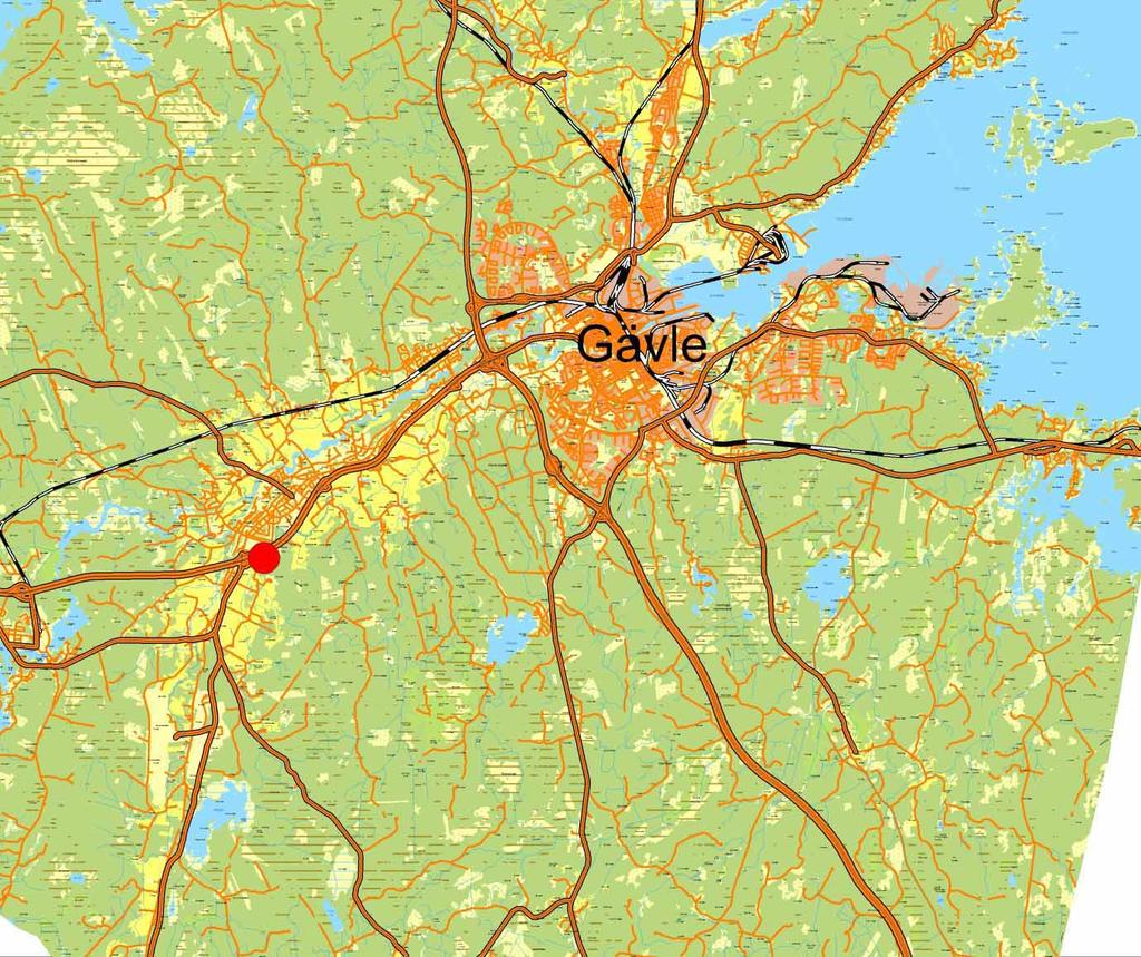 Figur 1. Utdrag ur fastighetskartan över Gävle kommun.