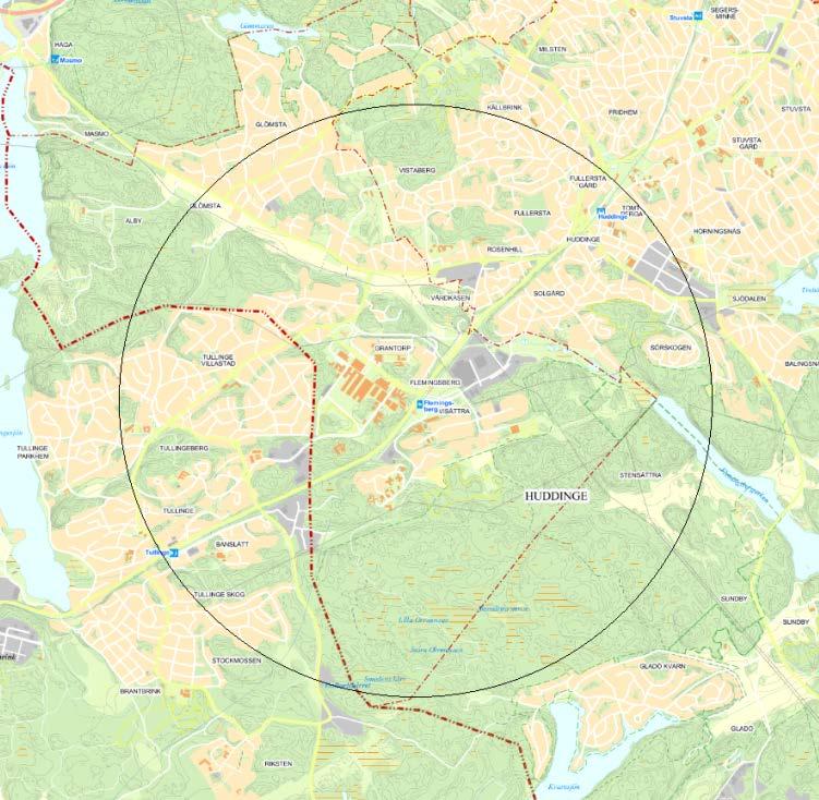 Den regionala stadskärnan Flemingsberg är strategiskt belägen längs med södra stambanan ca 15 km söder om Stockholms mest centrala delar.