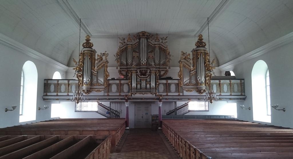 Orgeln i Leufsta bruks kyrka från 1728 är den största bevarade av Johan Niclas Cahman.