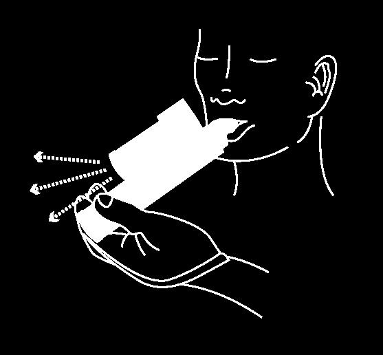 Ta bort inhalatorn från flaskan och ta bort locket för hand. 3.