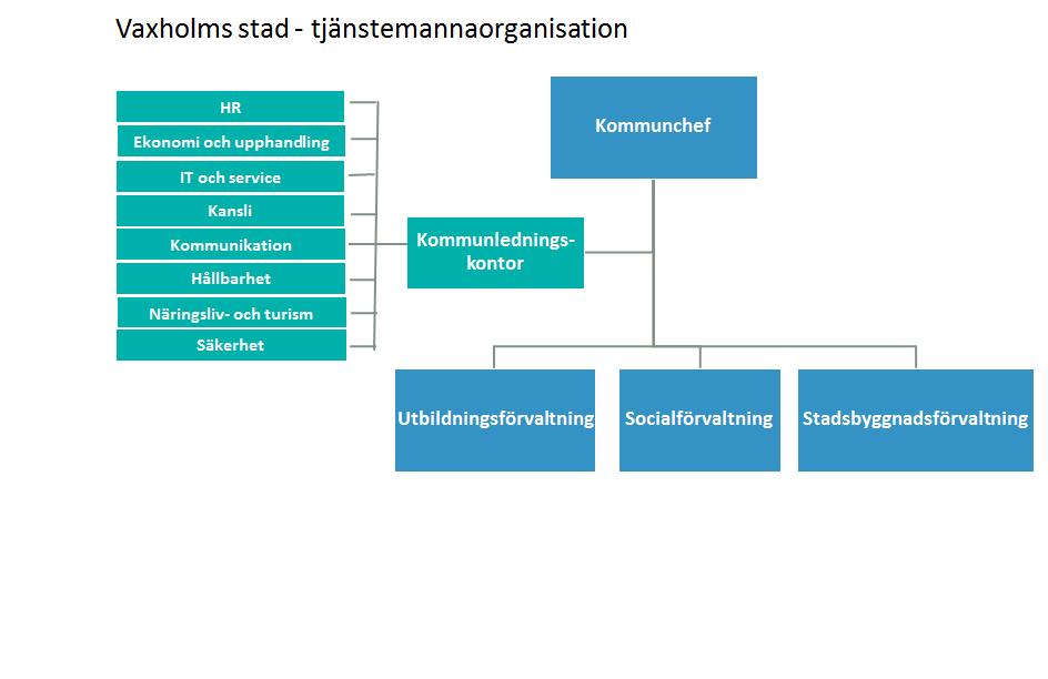Vaxholms stad har därutöver fem nämnder med var sitt ansvarsområde.