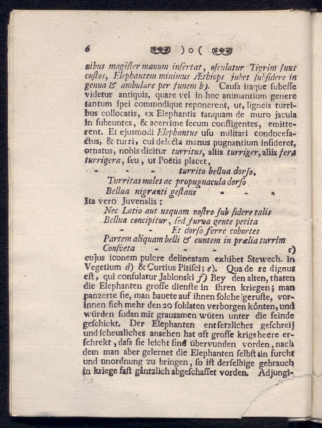 6 ) o ( nibus magiβer manum infertat, efculatur ligrim fuus caftos, Elephantcm minimus /Ethicps jiihet fubßdere in genua f ambulare per funem b).